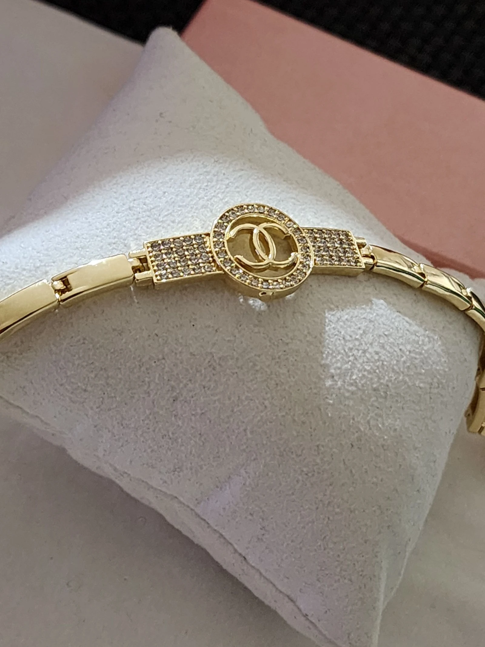 Pulsera con circonitas , oro laminado 14k  – photo 3